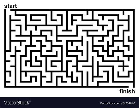 Simple black and white maze Royalty Free Vector Image