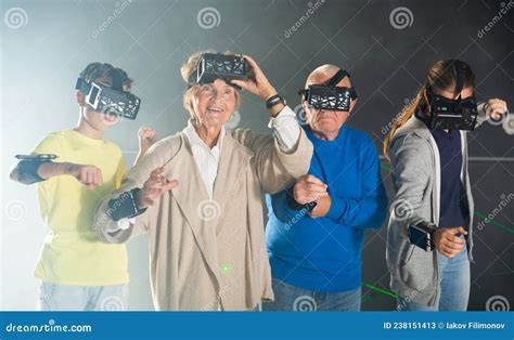 Grandparents and Grandkids Playing VR Games Together Stock Image - Image of grandparents, funny ...