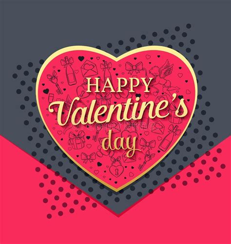 Valentines day gift card. stock vector. Illustration of label - 84709213