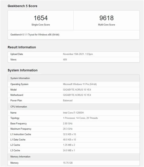 Alleged Intel Core I7-12800H CPU Benchmarks Leak; Reportedly Faster ...