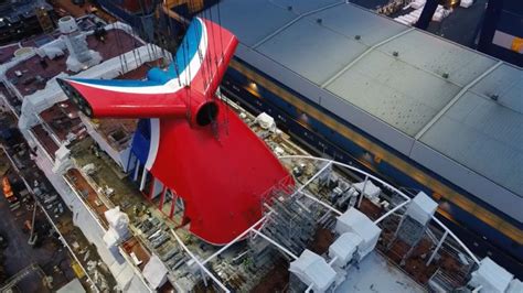 Carnival's New and Largest Cruise Ship Receives Her Funnel, Float Out ...