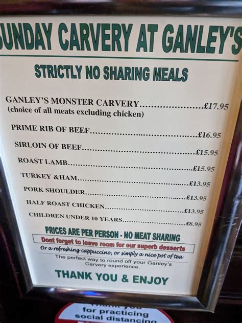 Ganleys-Irish-Bar-Morden-Roast-Dinner-Menu - Roast Dinners In London