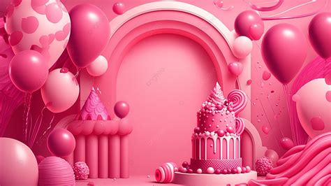 Birthday Cake Pink Background, Happy Birthday, Birthday Cake, Background Background Image And ...