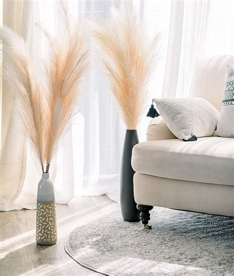 Buy REKA - Faux Pampas Grass Vase-Pompass Grass Branches Tall Bulk ...