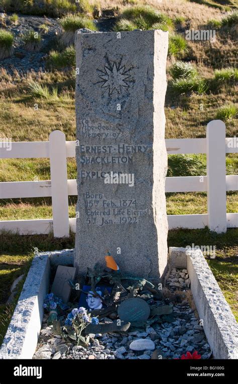 Shackleton's grave, Grytviken, South Georgia, South Atlantic Stock Photo, Royalty Free Image ...