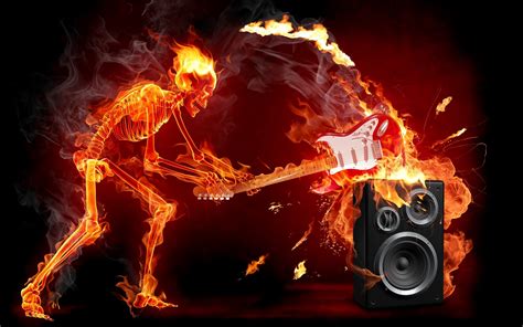 Fire Guitar Wallpaper