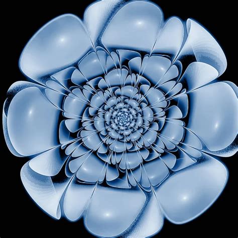 blue abstract flower painting, Fractal background - Stock Image - Everypixel