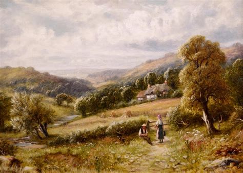 Robert John Hammond - 19th Century landscape oil painting of figures ...