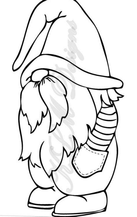 Creepy Gnome Drawings Sketch Coloring Page