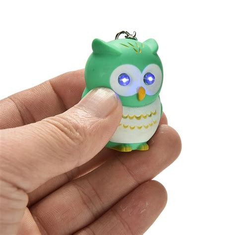 New Cute LED keychains owls keychain sound/voice glowing pendant keychains creative gifts ...