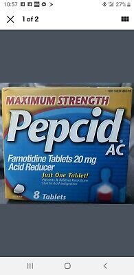 Pepcid Ac Maximum Strength 8 Tablets 20 mg Famotidine Brand New 716837855088 | eBay