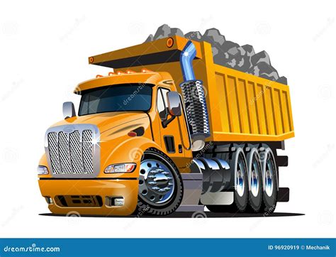 Vector Cartoon Dump Truck stock vector. Illustration of automobile - 96920919