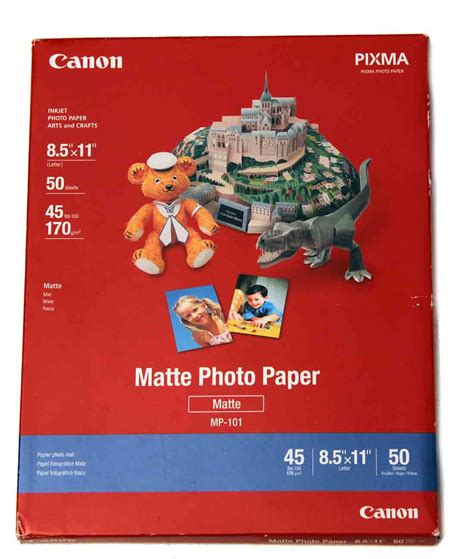 Canon PIXMA InkJet Photo Paper 8.5" X 11 Matte 50 Sheets MP-101