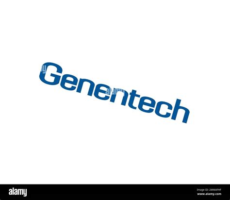 Genentech, rotated, white background logo, brand name Stock Photo - Alamy