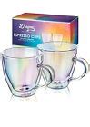 Espresso Cups, Iridescent Glass Double Wall Insulated Coffee Cups, Keeps Beve... | eBay
