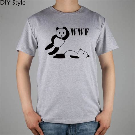 TCA PANDA WRESTLING WWF panda t shirt Top Lycra Cotton Men T Shirt-in T-Shirts from Men's ...