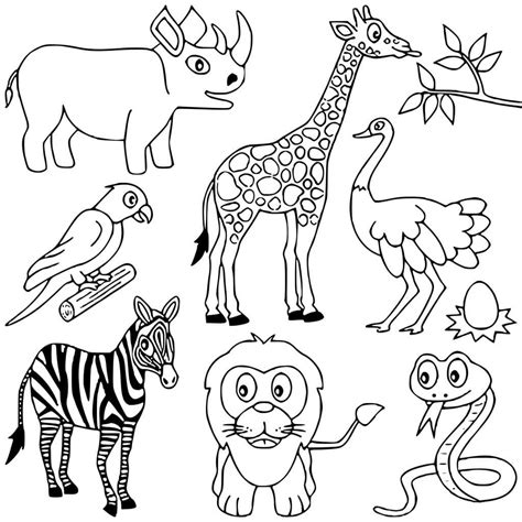 Africa Animals Coloring Pages