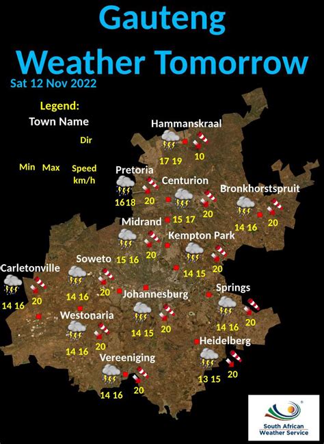 SA Weather Service on Twitter: "Gauteng Tomorrow 's Weather overview ...