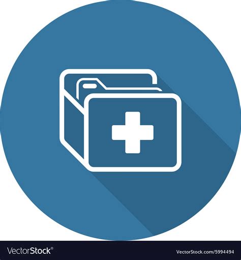 Medical records icon flat design long shadow Vector Image