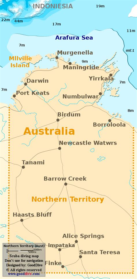 Northern Territory Map - Goodive.com