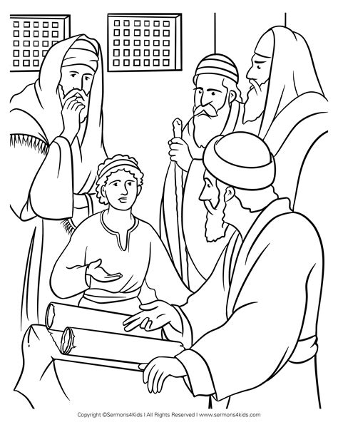 Jesus In the Temple Coloring Page | Sermons4Kids International Bible ...