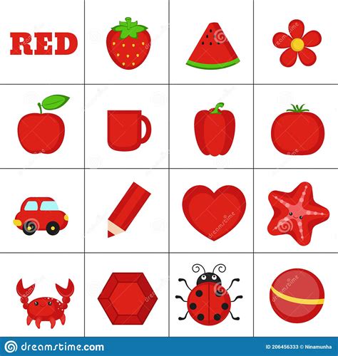 47 best ideas for coloring | Red Objects Worksheet