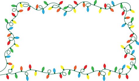 Christmas lights string isolated frame on white background vector 9096066 Vector Art at Vecteezy