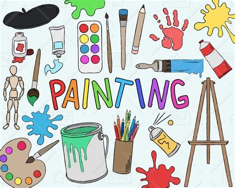 Painting Clipart Vector Pack Art Clipart Hobby Clipart - Etsy