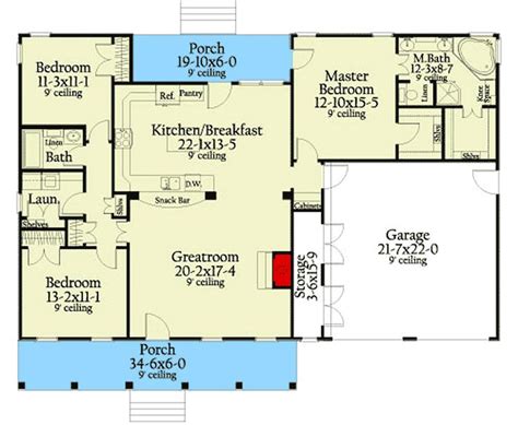 Split Bedroom Ranch Home | Ranch home floor plans, House floor plans, Bedroom floor plans