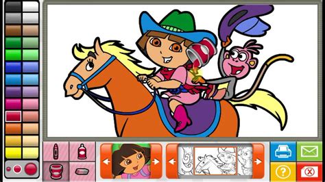 Nick Jr Coloring Book Dora the Explorer| Full Game 2014 - YouTube