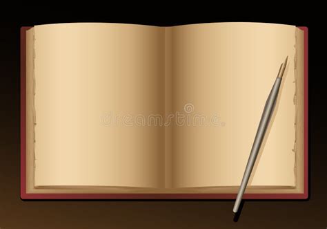 Open Blank Old Book And Pen Royalty Free Stock Images - Image: 6737779