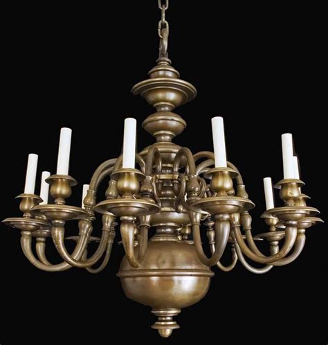 Antique Williamsburg Style Bronze 12 Arm Chandelier | Olde Good Things