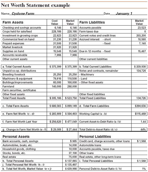 6+ Net Worth Statement Templates - Excel Templates