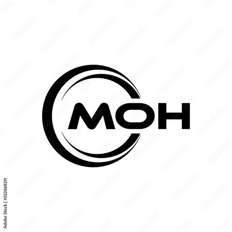 MOH letter logo design with white background in illustrator, cube logo, vector logo, modern ...