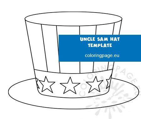 Uncle Sam hat template – Coloring Page