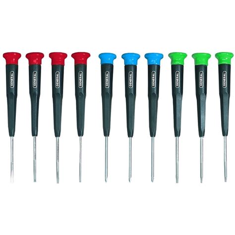 690 10 Piece Mini Screwdriver Set Phillips, Slotted & Torx, General ...