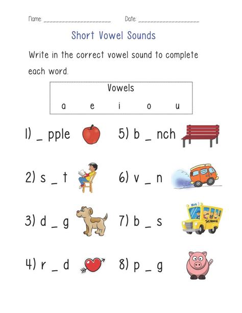 Vowels Worksheets | Short Vowel Sounds Worksheet | Vowel worksheets, Short vowel worksheets ...