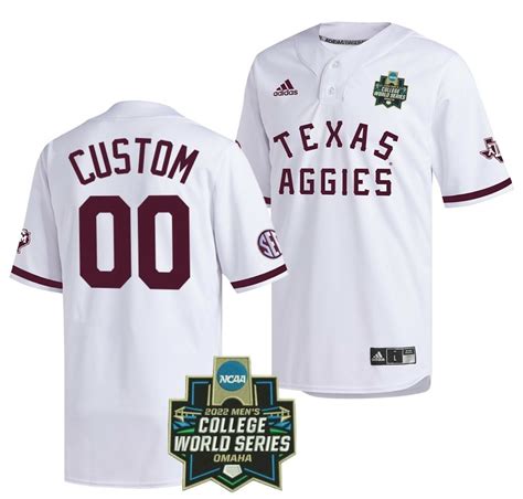 [Available] New Custom Texas Aggies Baseball Jersey White