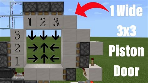 Minecraft Bedrock 1 Wide 3x3 Piston Door [ Tutorial ] | Ps4 or xbox one ...