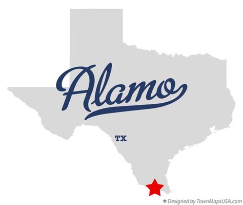 Map of Alamo, TX, Texas