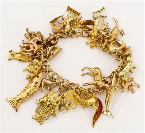 Lady's Heavy 14k Gold Charm Bracelet 8''. Vintage - Nov 30, 2017 | MBA ...