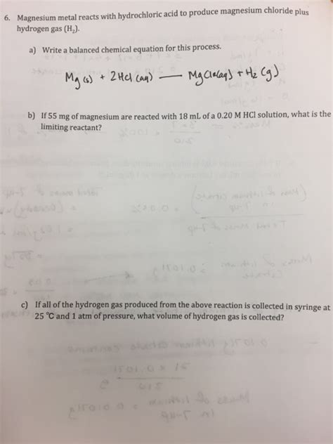 Magnesium Reacts With Hydrochloric Acid