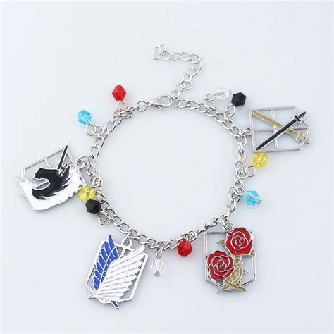 Aliexpress.com : Buy 2017 New Fashion Anime Jewelry Attack on Titan Charm Bracelet from Reliable ...