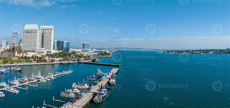 Panorama aerial view of Coronado Bridge with San Diego skyline 13433259 Stock Photo at Vecteezy