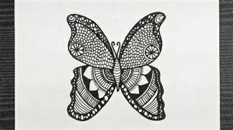 Butterfly Doodle Art || How To Draw Butterfly Step By Step || Butterfly Mandala Art || Doodle ...