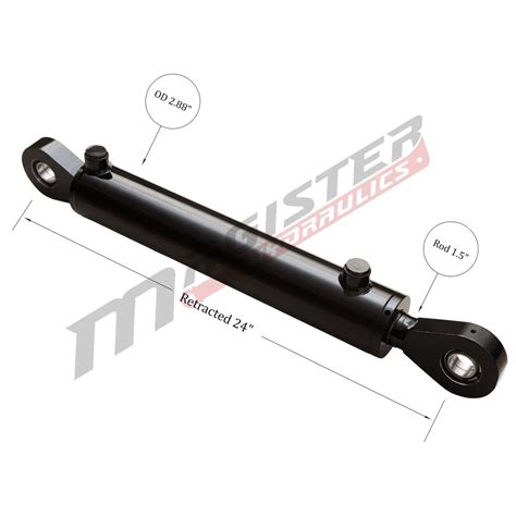 2.5 bore x 14 stroke hydraulic cylinder, welded swivel eye double acting cylinder | Magister ...