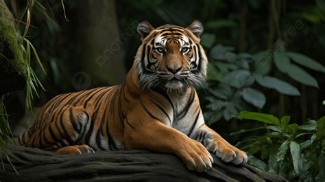 An Image Of A Large Tiger Sitting In The Jungle Background, Bengal Tiger 22, Hd Photography ...