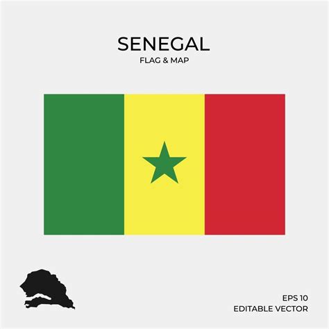 senegal flag and map 2046228 Vector Art at Vecteezy