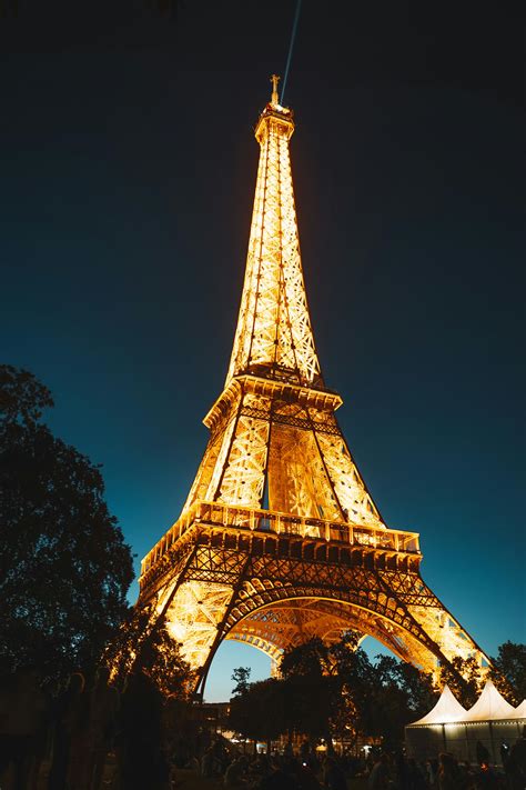 Lighted Eiffel Tower in Paris · Free Stock Photo