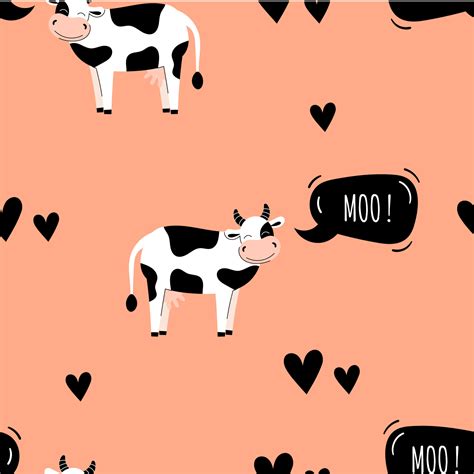 Seamless pattern with cute cows. Background with farm animals ...